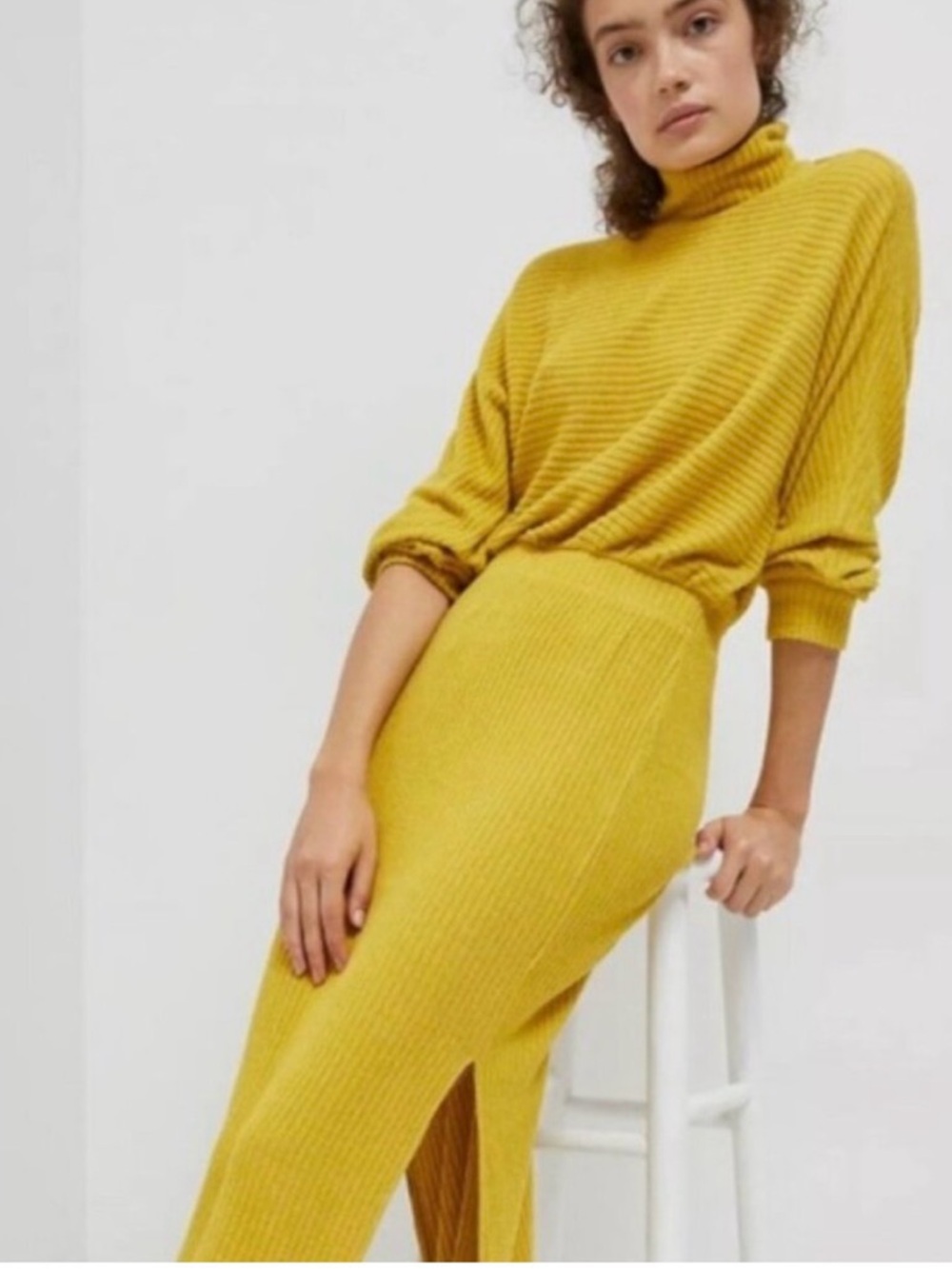 Anthropologie Saturday Sunday Mariah Ribbed Knit Dress Extra Small Petite